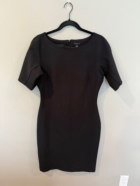 Ann Taylor Black Short-Sleeve Sheath Dress